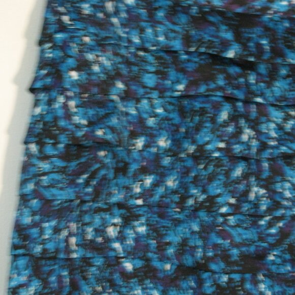 **Cato Ruffled Tier Skirt Size 6 Blue Shades Gorgeous Lined - Picture 4 of 6